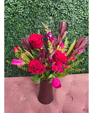 Merlot Valentine Mixed Vase Arrangement
