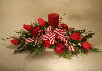 Merry and Bright traditional centerpiece