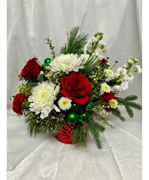 Merry and Bright Holiday Arrangement Centerpiece