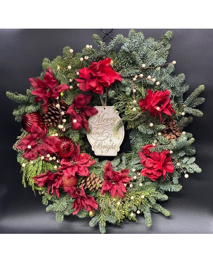 Merry and Bright Wreath Custom Silk Original