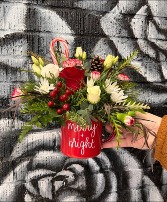 Merry + Bright Christmas mug Flowers
