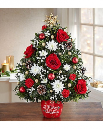 Merry Little Christmas Holiday Flower Tree