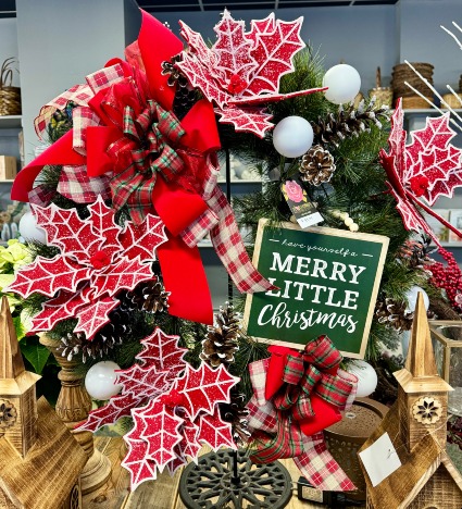 Merry Little Christmas Wreath Silk Wreath