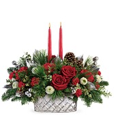 MERRY MERCURY CENTERPIECE CHRISTMAS ARRANGEMENT