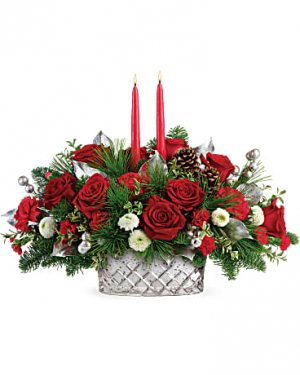 Merry Mercury Glass Bowl Centerpiece in White Oak, PA | Breitinger's Flowers Merry Mercury Glass Bowl Centerpiece in White Oak, PA | Breitinger's Flowers