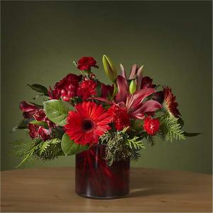 Ruby Red Bouquet Vase Arrangement