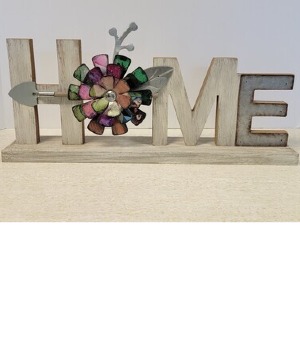 Metal and Wood Home Sign  NFS-G20 Gift