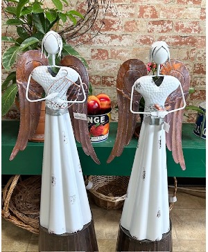 Metal Angel with Harp Gift Item