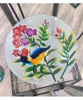 Metal & Glass Bird Design  Bird bath / Feeder