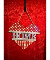 Metal Heart Shaped Home Hanging Door Sign 