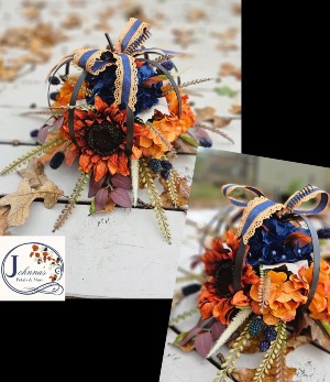 Metal Pumpkin Arrangement  