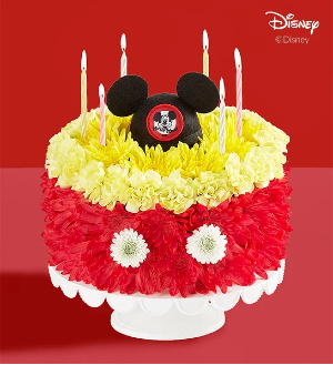 Mickey Flower Birthday Cake 