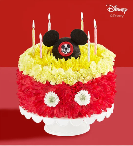 Mickey Flower Birthday Cake 