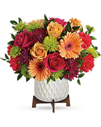 Mid Mod Brights Bouquet assorted flowers