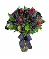 Midnight Black 2 Dozen Rose Arrangement Rose Arrangement