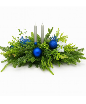 Midnight Blue Holiday Centerpiece Christmas Centerpiece