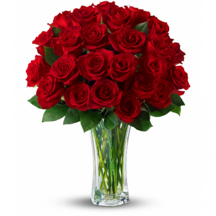Midnight Passion Vase of Flowers
