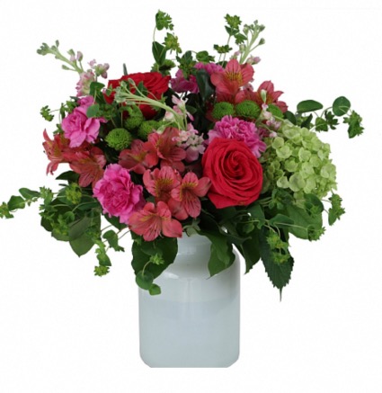 Midsummer’s bright blooms  Vase SHAPE OF VASE WILL BE SUBSTITUTED 