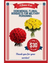 military ceremony bouquets wrap