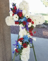 Military Garland Funeral Cross