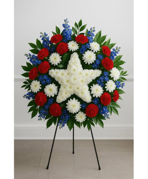 Military Star with roses  