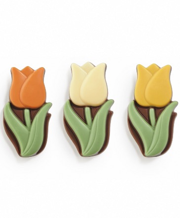 Milk chocolate spring tulips luxury box with 2, 7, or 14 pieces  in Cape Coral, FL | ENCHANTED FLORIST OF CAPE CORAL