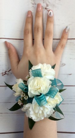 Mini Carnation (White) Wrist Corsage