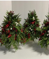 Mini Christmas Tree  Fresh Greenery Arrangement 