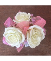 Mini Corsage- White on Pink Corsage