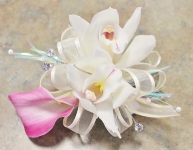 Mini Cymbidium & Mini Calla Lily Wristlet Corsage in Edison, NJ - E&E ...