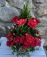 Mini decorated natural Christmas tree of Red Roses 
