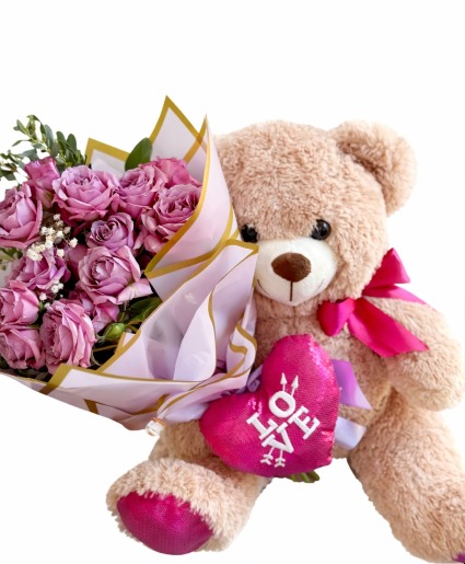 Mini Lavender Wrapped Roses 