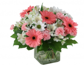 Mini Pinks & White Cube Vase Small Cube vase