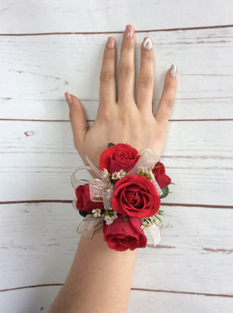 Mini Rose (Red) Wrist Corsage
