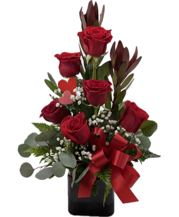 Mini Ruby Red Half Dozen Roses in Lubbock, TX | TOWN SOUTH FLORAL