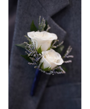 Mini White Rose Magnetic Boutonniere in South Milwaukee, WI | PARKWAY FLORAL INC.