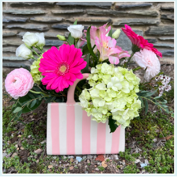 Miranda Purse Floral Arrangement in Mattapoisett, MA | Blossoms Flower Shop