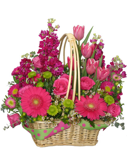 Missing You Bunches! Flower Basket Flower Bouquet