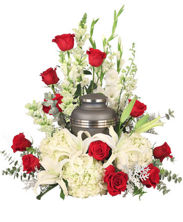 Missing You Urn Cremation Flowers   (urn not included)  in Converse, TX | KAREN'S HOUSE OF FLOWERS & CUSTOM CREATIONS