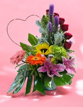Mix Cylinder Vase Arrangement 