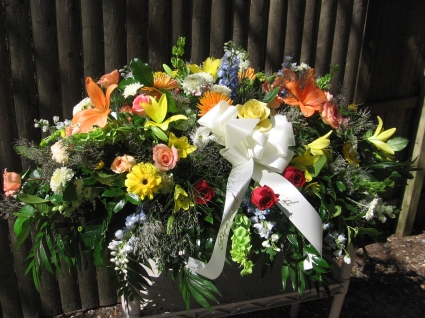 Mix of flowers Casket cover or Standing Spray