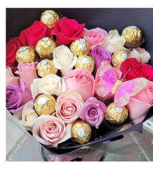 mix roses and chocolates  roses