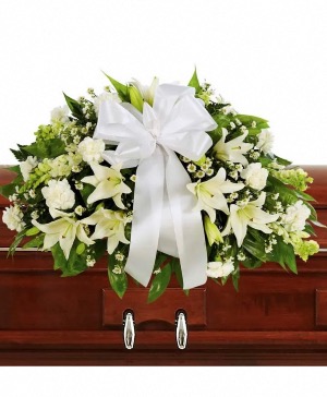 Mix white flower casket  