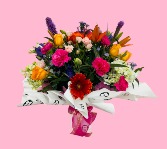 MIXED BOUQUET BRIGTH COLORS IN WRAP/WHITE PAPER™ © 