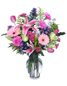 Mixed Bright Cheerful Flowers Vase Arrangement