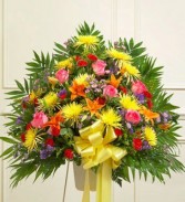 Mixed Bright Standing Basket  Funeral 
