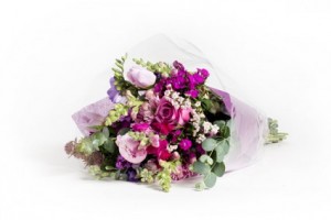 Mixed Cut Flower Wrapped Bouquet