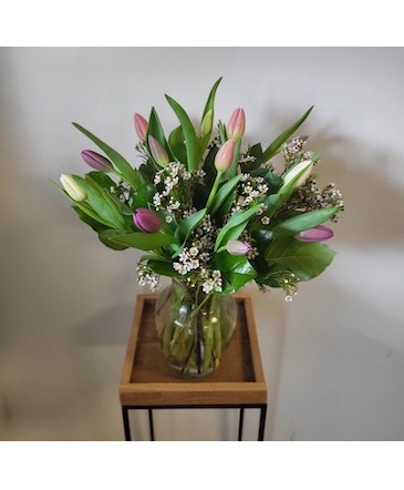 Mixed Dozen Tulips Vase Arrangement  in Bobcaygeon, ON | Bobcaygeon Flower Company