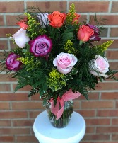 Mixed Dozen Vased Arrangement 