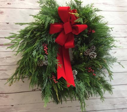 Mixed Evergreen Holiday Wreath 